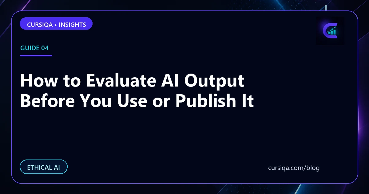 How to Evaluate AI Output Before You Use or Publish It