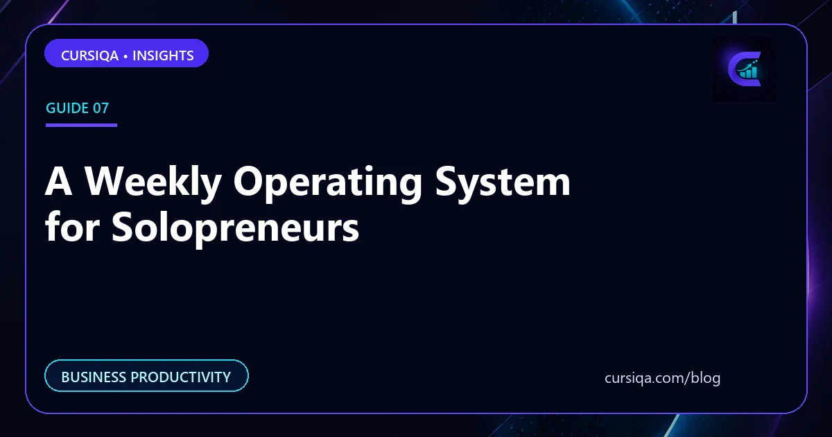 A Weekly Operating System for Solopreneurs