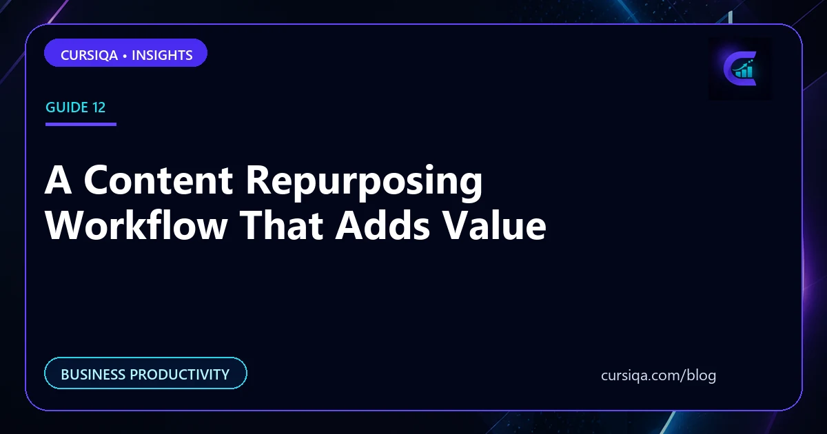 A Content Repurposing Workflow That Adds Value