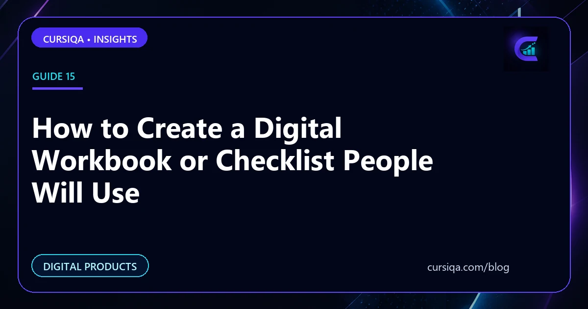 How to Create a Digital Workbook or Checklist People Will Use