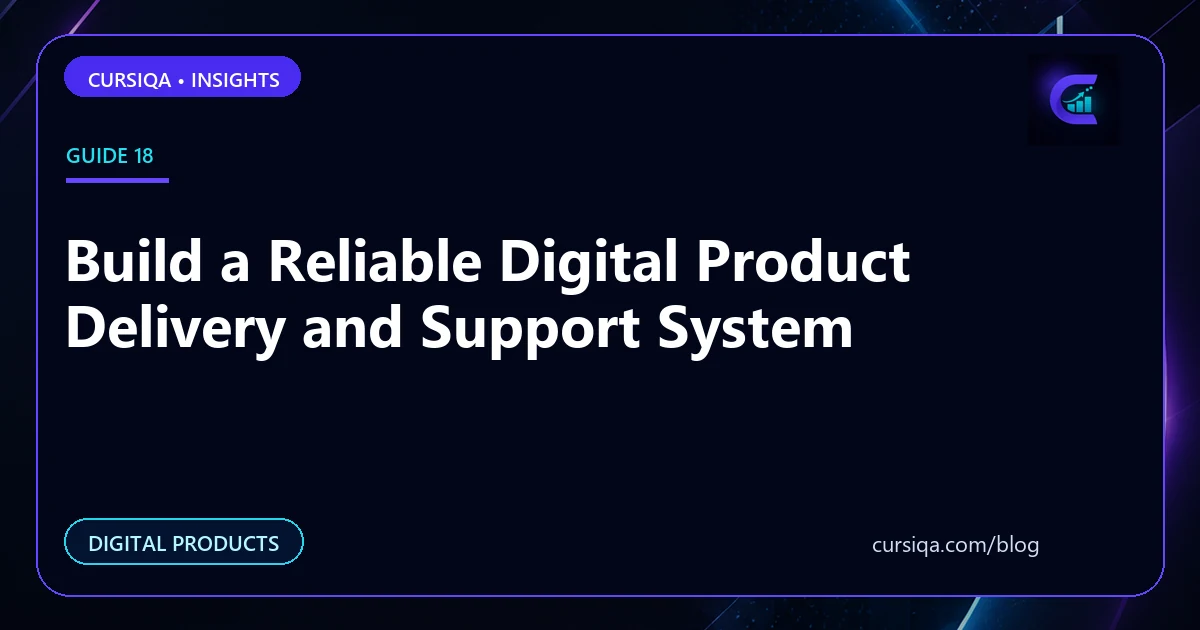 Build a Reliable Digital Product Delivery and Support System