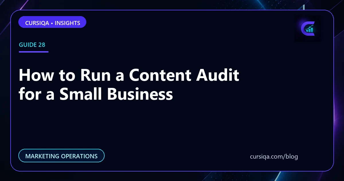How to Run a Content Audit for a Small Business