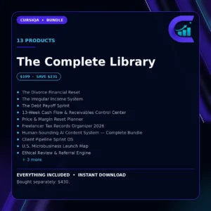 Cursiqa bundle cover for The Complete Library, listing the products included.