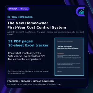 The New Homeowner First-Year Cost Control System — first year homeowner costs