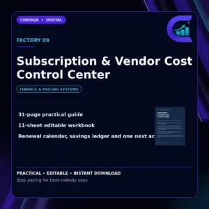 Subscription & Vendor Cost Control Center — audit software subscriptions